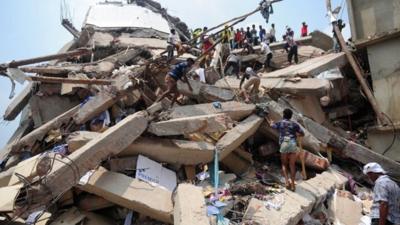 Collapsed factory in Savar