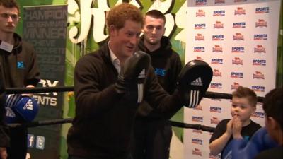 Prince Harry in the boxing ring