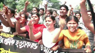 Protestors in Bangladesh