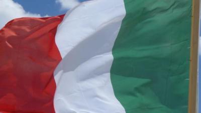 Italian flag flying