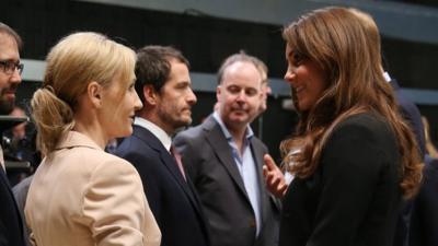 Duchess of Cambridge talks to J K Rowling