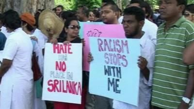 Protesters in Colombo