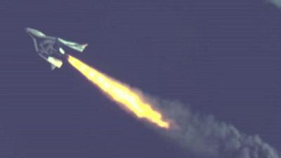 SpaceShipTwo igniting its engine