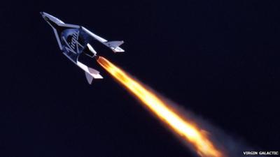 SpaceShipTwo igniting its engine