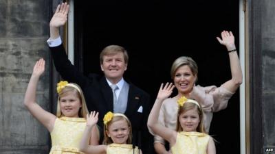 King Willem-Alexander of the Netherlands, his wife Queen Maxima and their children