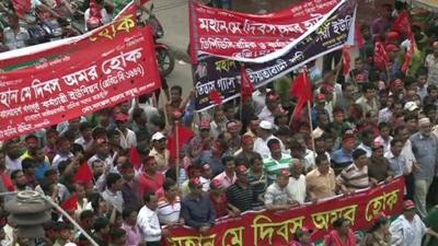 Protesters in Dhaka