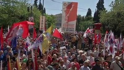 Demonstrators in Greece