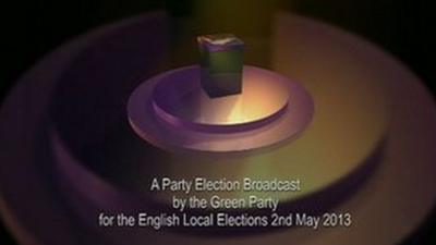 A party election broadcast by the Green Party for the English local elections on 2 May 2013