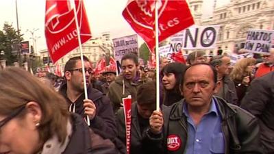 Protesters in Madrid