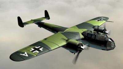 3D computer image of a Dornier 17 bomber