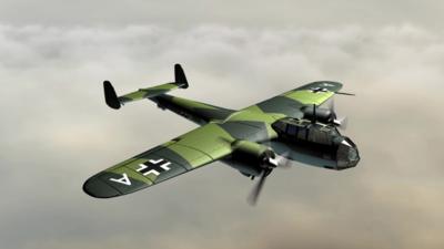 3D computer image of a Dornier 17 bomber