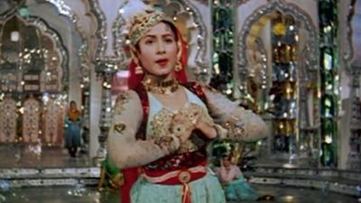A Bollywood actress singing in Mughal E Azam