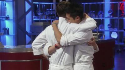 The finalists embrace