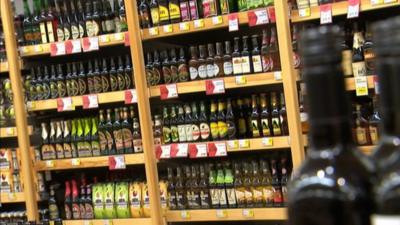 Alcohol on sale in a shop