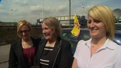 Sue Ransome, 61, with her daughters Felicity and Elizabeth