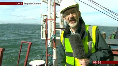 BBC's Nick Higham with a salvage team