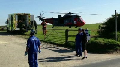 Air ambulance lands