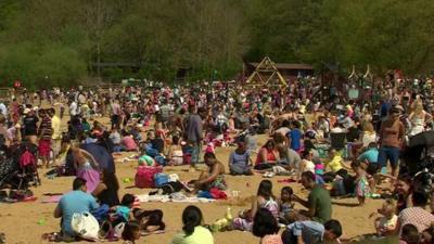 Beach at Ruislip Lido, in West London