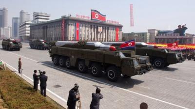 Musudan missiles were displayed during a military parade in Pyongyang last year