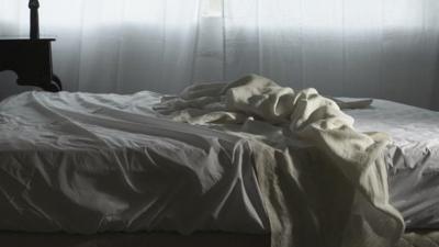 Unmade bed