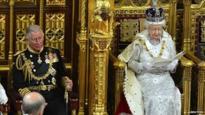 Queen and Prince Charles in House of Lords