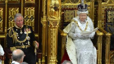 Queen and Prince Charles in House of Lords