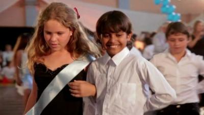 Children at a dance contest in the film, Dancing in Jaffa