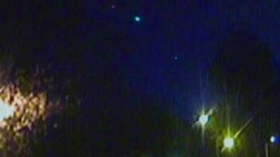 CCTV in Cardiff captures meteorite across night sky (top centre of picture)