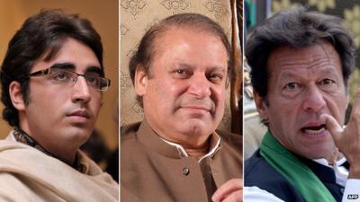 Bilawal Bhutto Zardari, Nawaz Sharif and Imran Khan