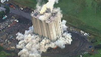 Demolished silo in Brisbane, Australia