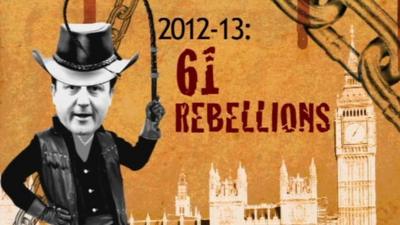 Rebellion graphic wit David Cameron