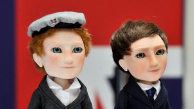 Prince Harry and David Cameron as dolls