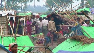 Rohingya Muslims in a refugee camp