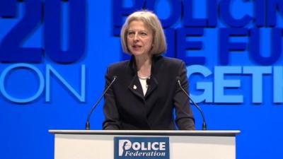 Home Secretary Theresa May at the Police Federation conference in Bournemouth