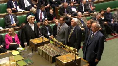 MPs announce the vote in the Commons