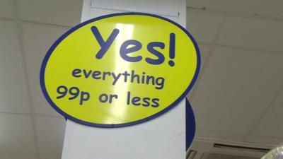 'Everything 99p or less' shop sign