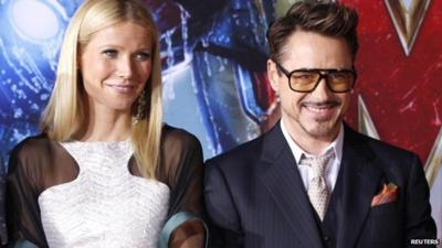 Gwyneth Paltrow and Robert Downey Jr promoting Iron Man 3