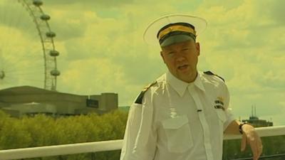 Toby Young in naval uniform