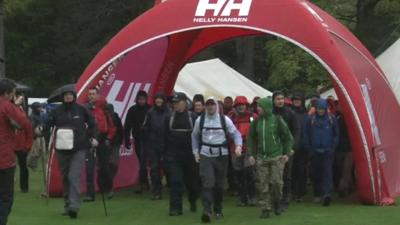 People taking part in the Cumbrian Challenge