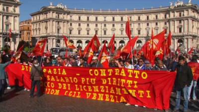 Protesters in Rome