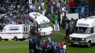 Footage shows three ambulances at Hillsborough