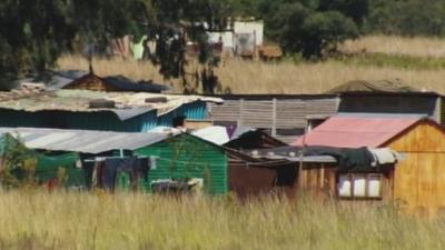 A South African squatter camp