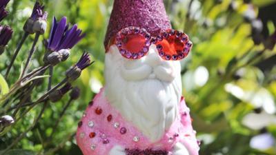 A painted gnome by singer Sir Elton John