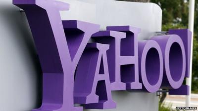 Yahoo sign outside its headquarters