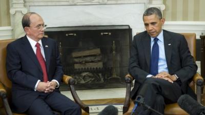 Burmese President Thein Sein and President Barack Obama