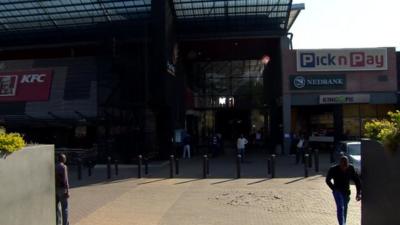 An entrance to the Pan Africa shopping centre