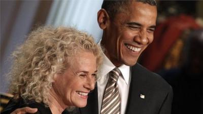 Carole King and Barak Obama