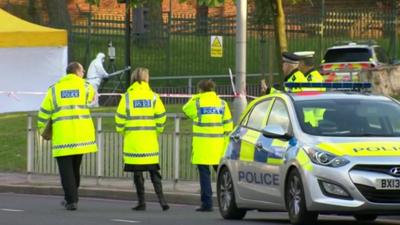 Police at the scene of the Woolwich attack