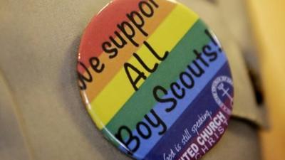 Badge proclaiming support for gay Scouts