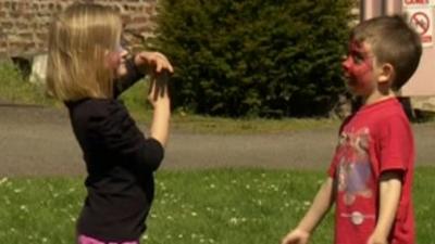 Two children at the picnic